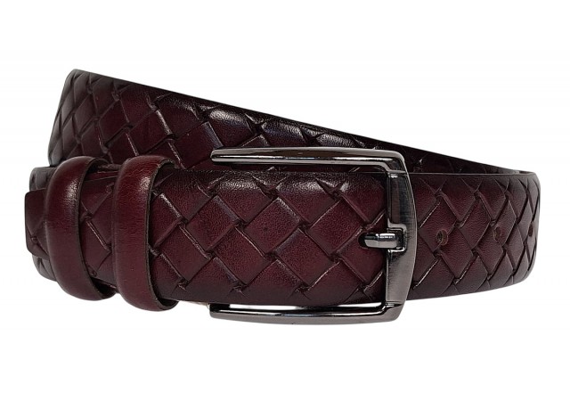 Curea barbati din piele naturala Bordeaux 3.5cm Ciucaleti CLK 236VIS