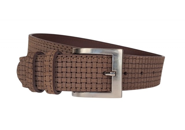 Curea barbati casual din piele naturala bufo Maro deschis 4cm Serenia 237MBF