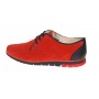 Oferta marimea 41 Pantofi barbati casual din piele naturala intoarsa Rosu 1010RVEL