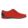 Oferta marimea 41 Pantofi barbati casual din piele naturala intoarsa Rosu 1010RVEL