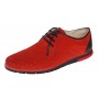 Oferta marimea 41 Pantofi barbati casual din piele naturala intoarsa Rosu 1010RVEL