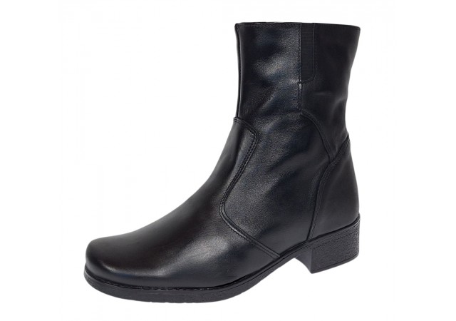 Ghete dama casual imblanite din piele naturala cu fermoar GKR6N