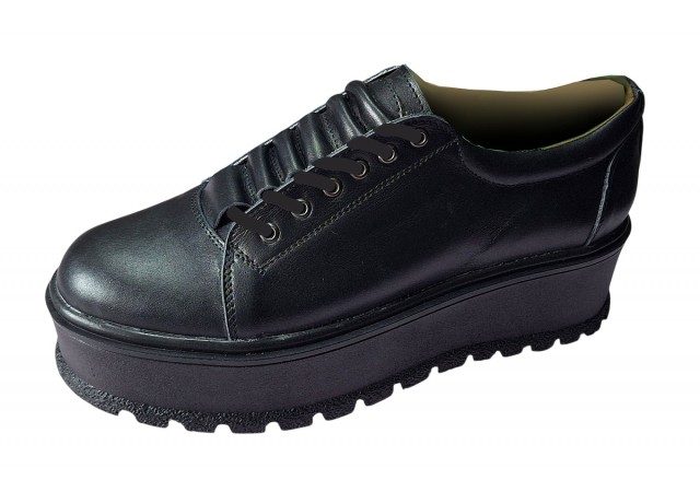 Pantofi dama casual cu platforme de 5 cm - Model Negru TCK5N