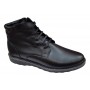 Ghete barbati casual din piele naturala cu fermoar (imblanite) Negre CORSANF