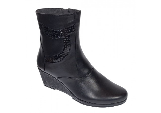 Ghete dama din piele naturala imblanite Orto Negre MVS34ORT