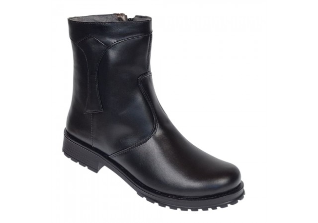 Ghete dama din piele naturala imblanite de culoare neagra MVS73N