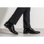 Pantofi eleganti pentru barbati, piele naturala croco, Negru - GKR70N
