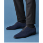 Pantofi barbati bleumarin din piele naturala intoarsa cu siret