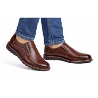 Pantofi barbati casual de vara cu perforatii - Corsa Piele Naturala Maro GKR506M