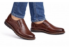 Pantofi barbati casual de vara cu perforatii - Corsa Piele Naturala Maro GKR506M