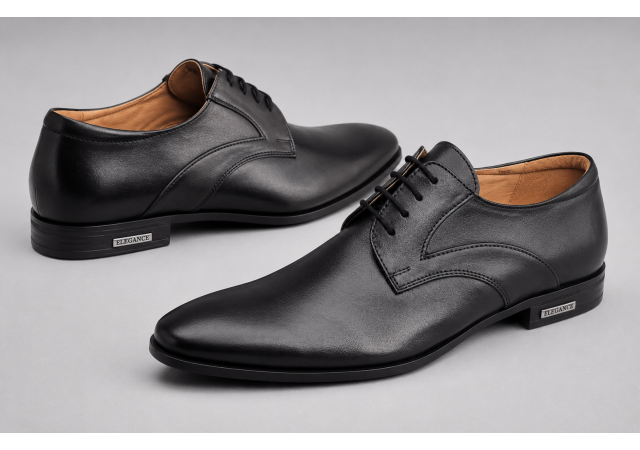 Pantofi barbati eleganti din piele naturala de culoare neagra PNOU371N