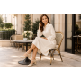 pantofi dama bej din piele naturala bej box cu bej lac toc gros si barete elegante