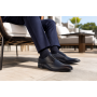 Pantofi barbati bleumarin din piele naturala eleganti cu siret si perforatii decorative