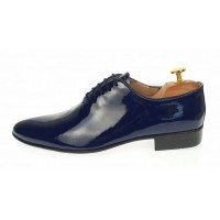 Oferta marimea  38, 41, - Pantofi barbati eleganti bleumarin din piele naturala lac, ENZO - LMOD1BLMLAC