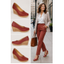 Pantofi dama casual din piele naturala cu platforma de 7 cm MARA GRENA