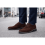 Pantofi barbati casual din piele naturala intoarsa maro brun - LPAVELMARO