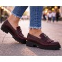pantofi dama bordeaux piele naturala talpa groasa accesoriu albina
