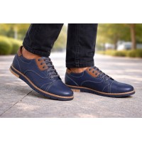 Pantofi barbati, casual din piele naturala, Bleumarin, GKR67BL