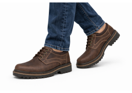 Pantofi barbati casual din piele naturala maro - Model Mark Bufo 3MBF