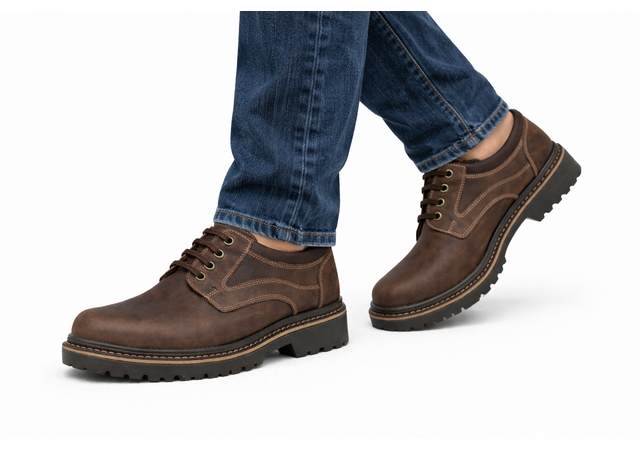 Pantofi barbati casual din piele naturala maro - Model Mark Bufo 3MBF
