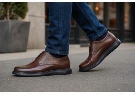 Pantofi barbati derby casual-office din piele naturala, Maro Cognac - DeSuceava RSY03M