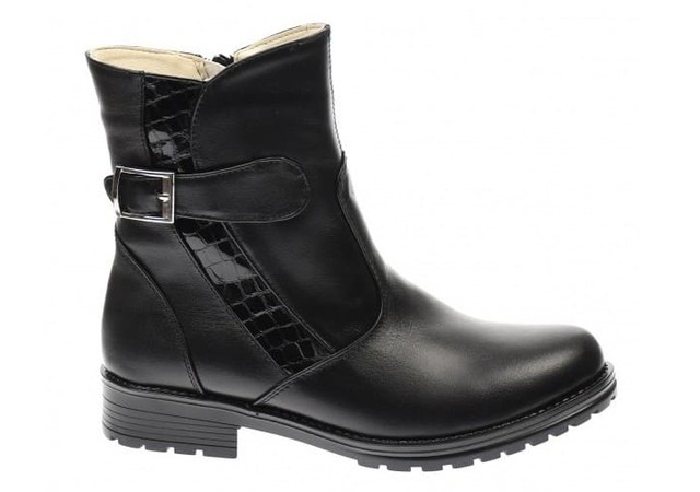 Ghete dama din piele naturala, cu fermoar, negre, IMBLANITE - 51CR