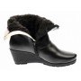 Ghete dama din piele naturala cu fermoar imblanite Negru MVS31N