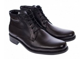Ghete barbati imblanite din piele naturala elegante de culoare neagra GB33N
