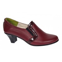 Marimea 37 Pantofi de dama eleganti din piele naturala grena cu toc de 5 cm P72VIS 