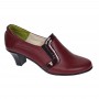 Pantofi de dama eleganti din piele naturala grena cu toc de 5 cm P72VIS 