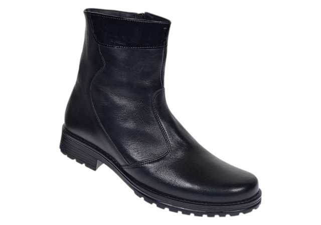 Oferta 38 Ghete dama din piele naturala cu fermoar negre imblanite LMVS21NL