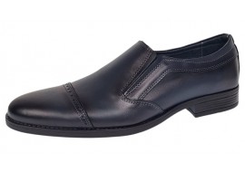 Pantofi barbati eleganti din piele naturala Bleumarin fara siret GKR232BL