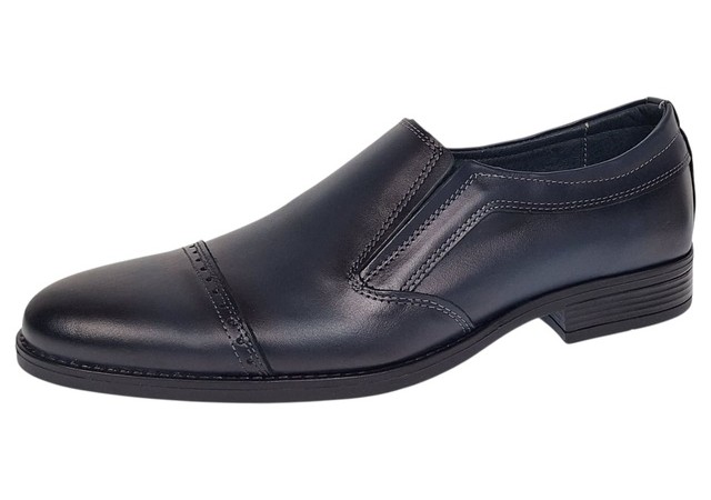 Pantofi barbati eleganti din piele naturala Bleumarin fara siret GKR232BL