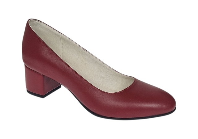 Pantofi eleganti dama, rosii, din piele naturala box, toc 5 cm - NA73ROSU