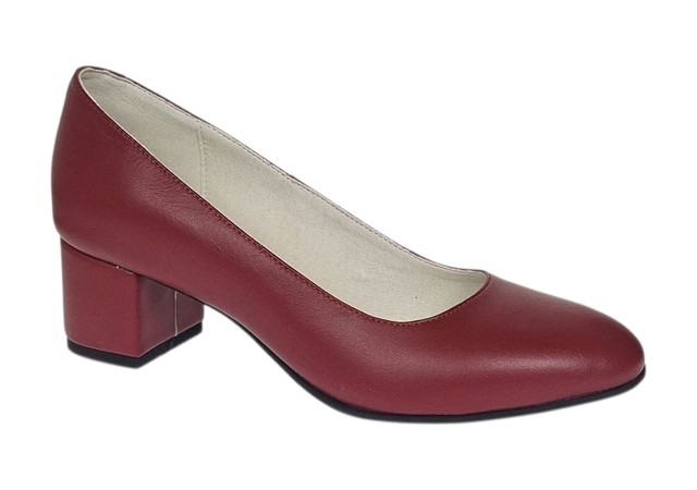 Pantofi eleganti dama, rosii, din piele naturala box, toc 5 cm - NA73ROSU
