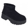 Ghete dama scurte din piele ecologica tip velur imblanite Urban Next Step A89BLK