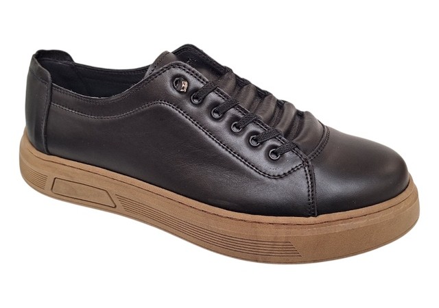 Pantofi barbati casual din piele naturala Negru Gold GKR122N