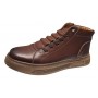 Ghete barbati casual din piele naturala maro cu fermoar imblanite GS2021GM