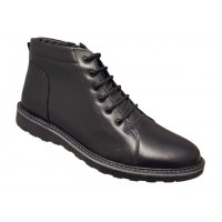 Ghete barbati casual din piele naturala cu siret si fermoar CORSAFN