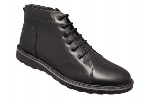 Ghete barbati casual din piele naturala cu siret si fermoar CORSAFN