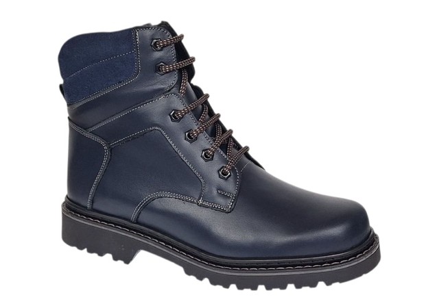 Bocanci barbati Sport din piele naturala model Bleumarin Imblanit GKR5KBLUE