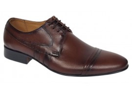 Oferta marimea 39 Pantofi barbati eleganti din piele naturala maro L032MBOX