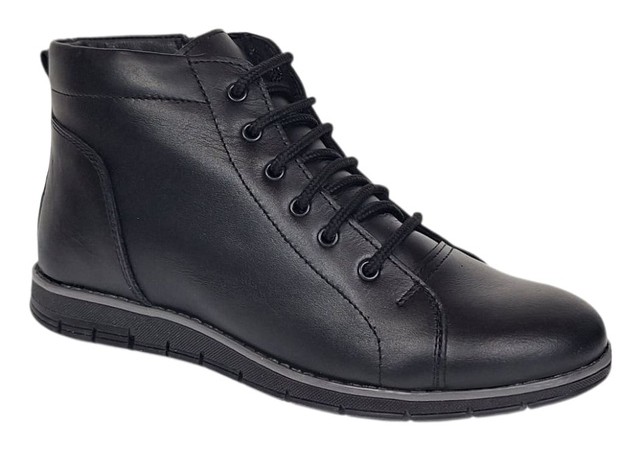 Ghete barbati casual din piele naturala cu fermoar Leon