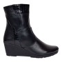 Ghete dama din piele naturala cu fermoar imblanite Negru MVS31N