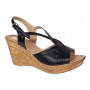 Sandale dama negre din piele naturala cu platforme de 8.5cm BVS45N