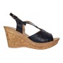 Sandale dama negre din piele naturala cu platforme de 8.5cm BVS45N
