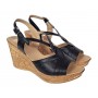 Sandale dama negre din piele naturala cu platforme de 8.5cm BVS45N