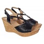 Sandale dama negre din piele naturala cu platforme de 8.5cm BVS45N