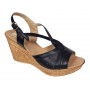 Sandale dama negre din piele naturala cu platforme de 8.5cm BVS45N