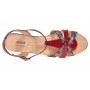 Sandale dama din piele naturala cu platforme de 10cm Rosu Floral BVS82LR